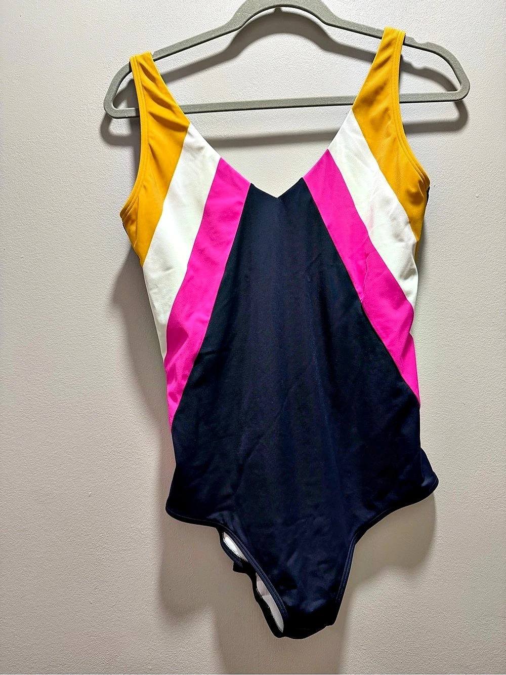 Boden Color Block One-Piece in Blue & Pink US 12 L Like New